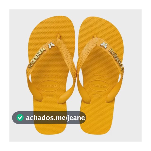 Havaianas Top + Escrita Dourada + Borboleta Branca