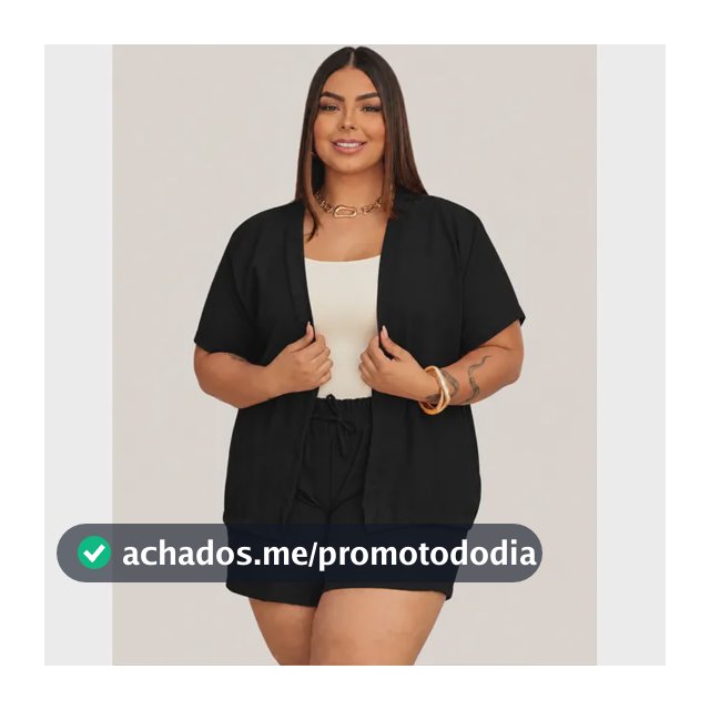 Conjunto Kimono Plus Size Short Verão Moda Elegante Casual