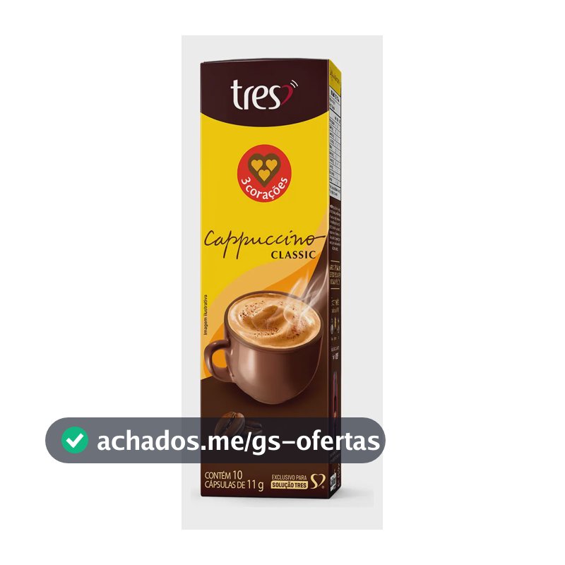 Cápsulas de Cappuccino Classic TRES Corações 10 unid