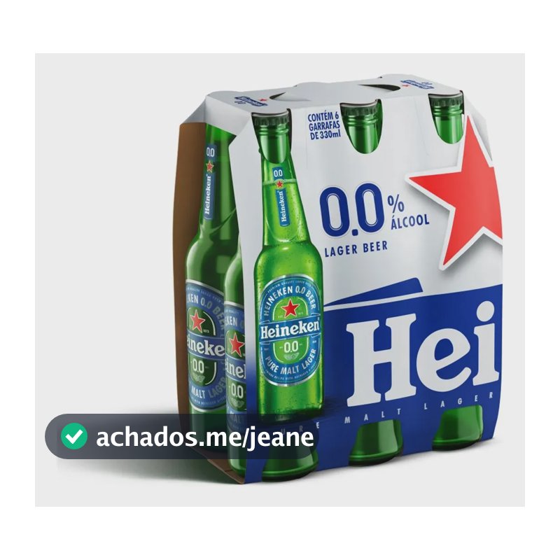 Cerveja Heineken Premium Zero Alcool 330ml Long Neck 6 unidades