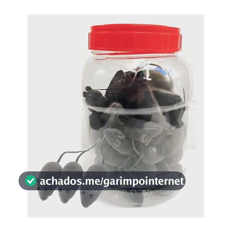 50 Ratinho C/ Apito Brinquedo Rato P/ Gato Atacado Petshop Cor Cinza-escuro