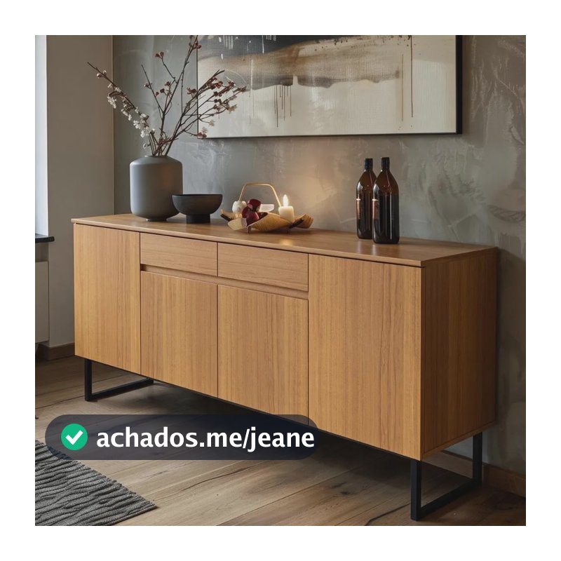 Buffet Aparador Industrial Lume 183 Cm 4 Portas E 2 Gavetas Marrom