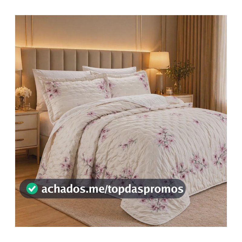 Cobre Leito Azaleia 100%algodão Casal Queen Luxo Conforto Lilás Florido