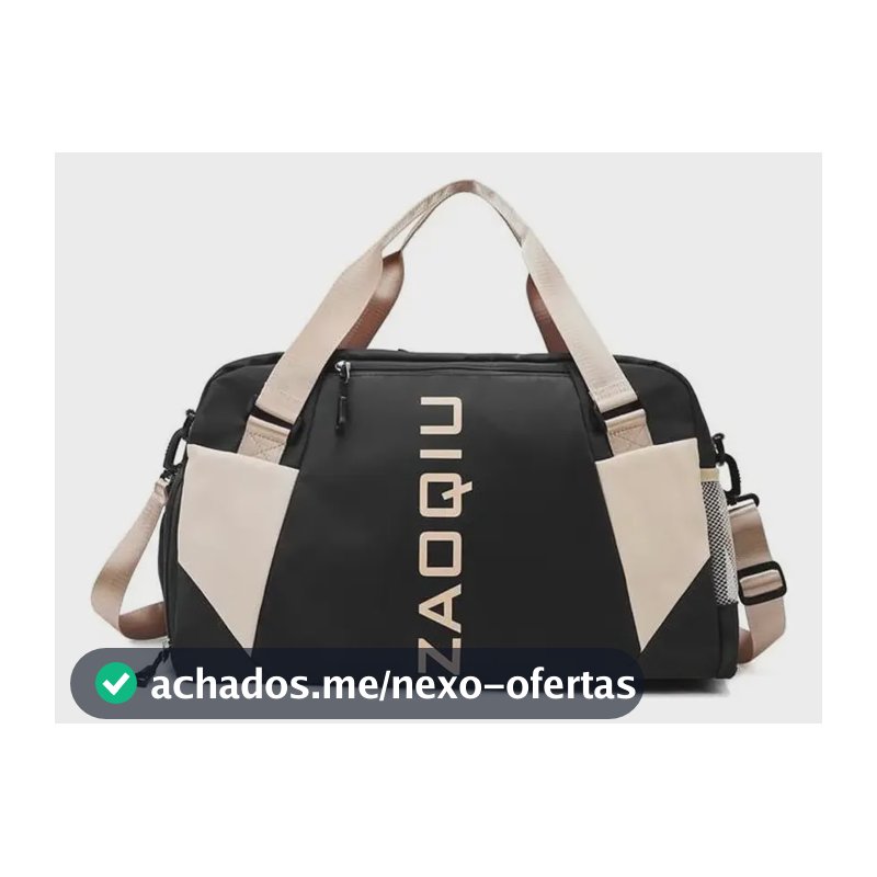 Bolsa de Viagem de Mão Grande Preta para Bordo e Academia