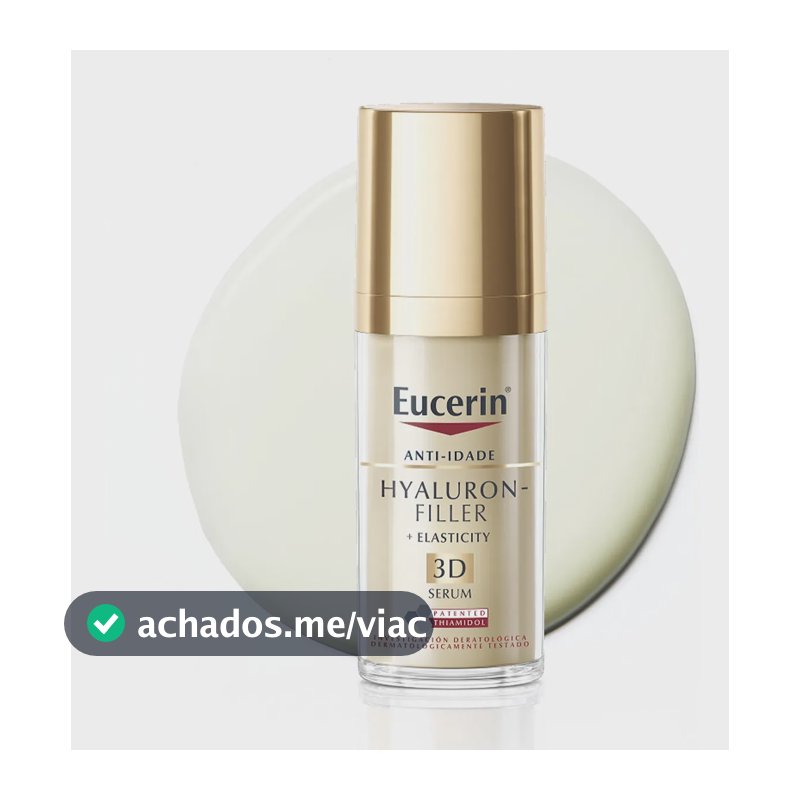 EUCERIN 3D Sérum Facial Anti-idade Firmador 30ml, Elasticity, Pele Madura, Hyaluron-Filler, Ácido Hialurônico, Antirrugas