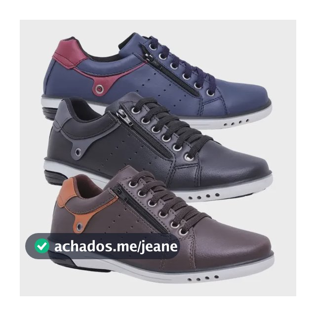 Kit 3 Pares Sapatênis Masculino Fechamento Elastico E Ziper