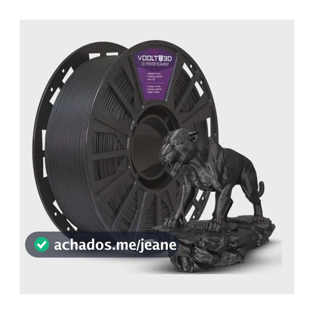 Filamento Pla Preto Velvet Aveludado 1kg Para Decoração Impressão Voolt3D