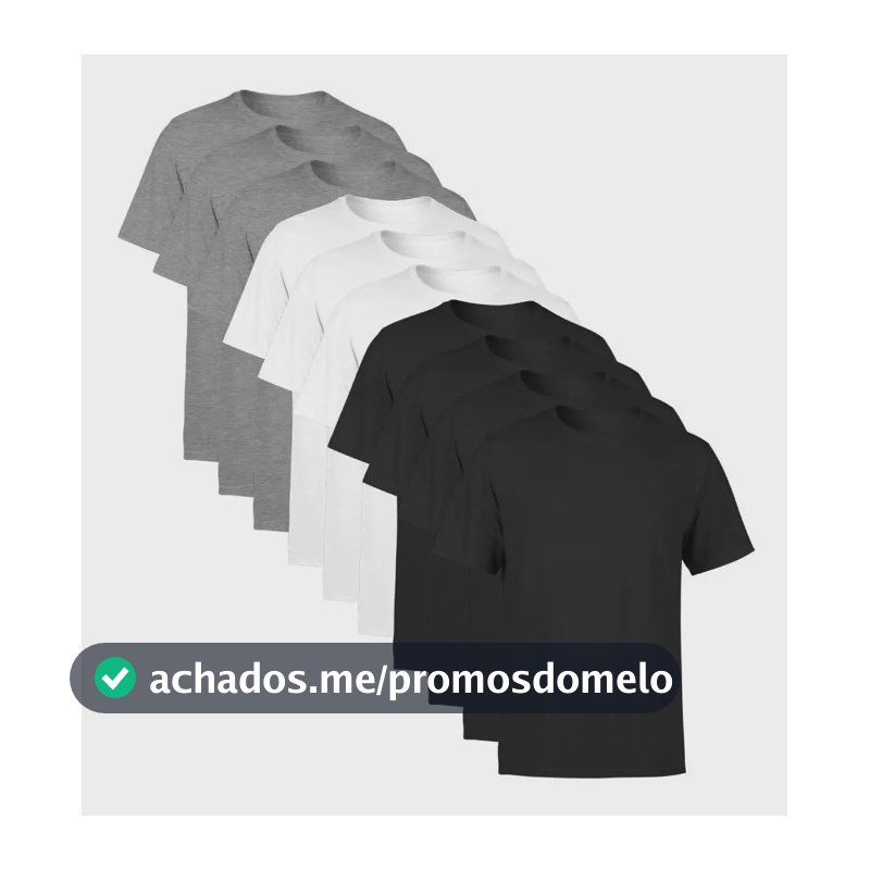 Kit 10 Camisetas  Masculina Lisa Premium 100% Algodão
