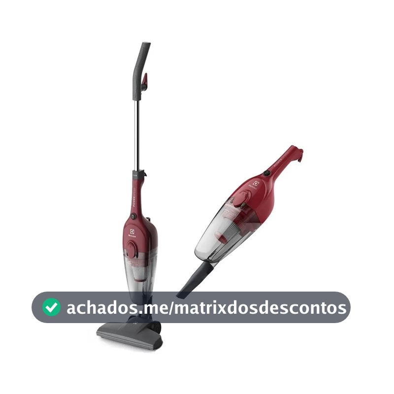 Aspirador De Pó Vertical Com Fio Portátil De Mão 2 Em 1 1100w De Potencia Com Cabo Elétrico De 5 Metros E 1,2 Litros De Capacidade Com Filtro Hepa Electrolux STK13 Vermelho