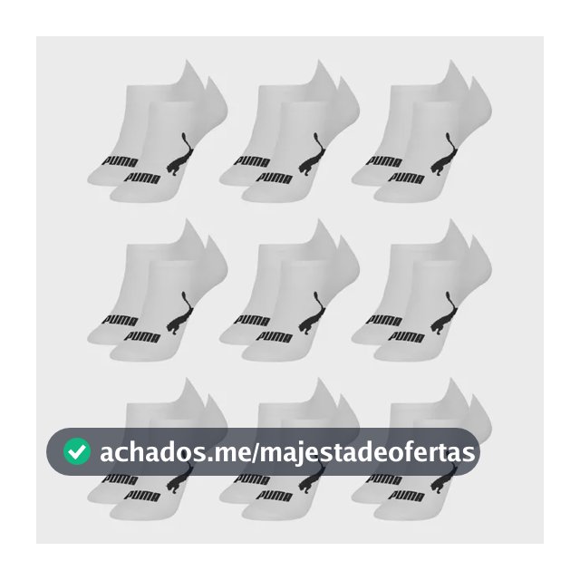 Kit 9 Pares Meias Puma Soquete Cano Curto Sapatilha Original