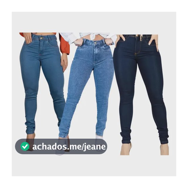 Kit 3 Calça Dins Feminina Cós Alto Com Lycra Promoção Luxo