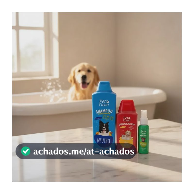 Kit Shampoo Condicionador Perfume Cães Banho Pet Clean Pop