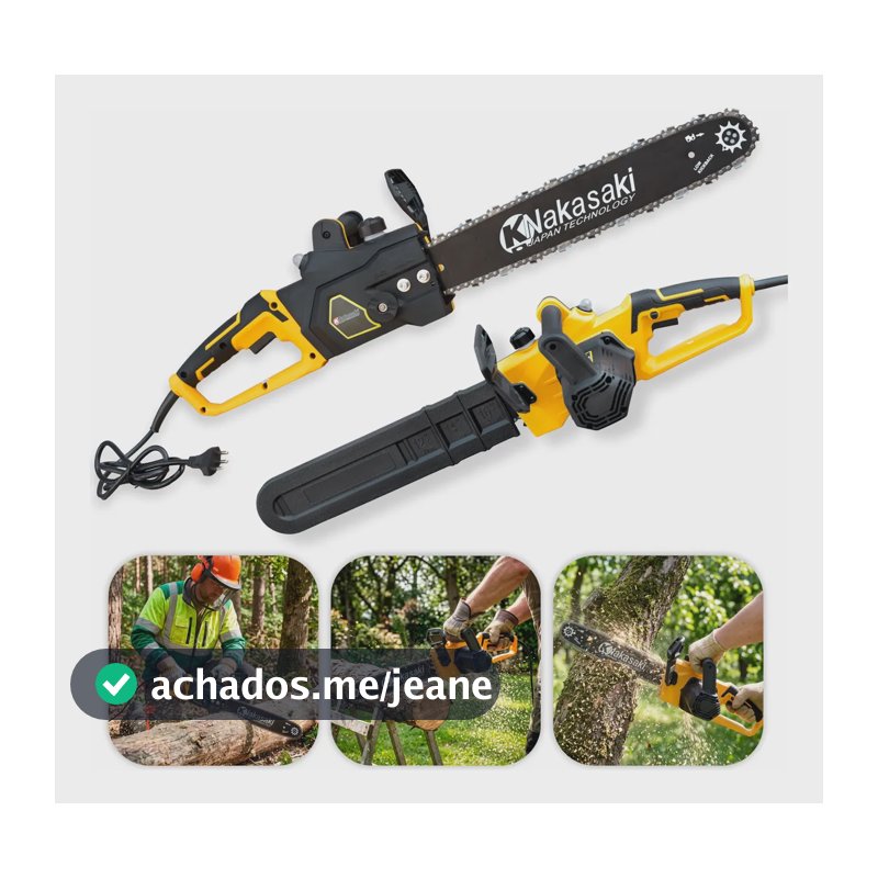 Motosserra Elétrica Eletrosserra 2300w Sabre 16pol 48cm Amarelo 110v