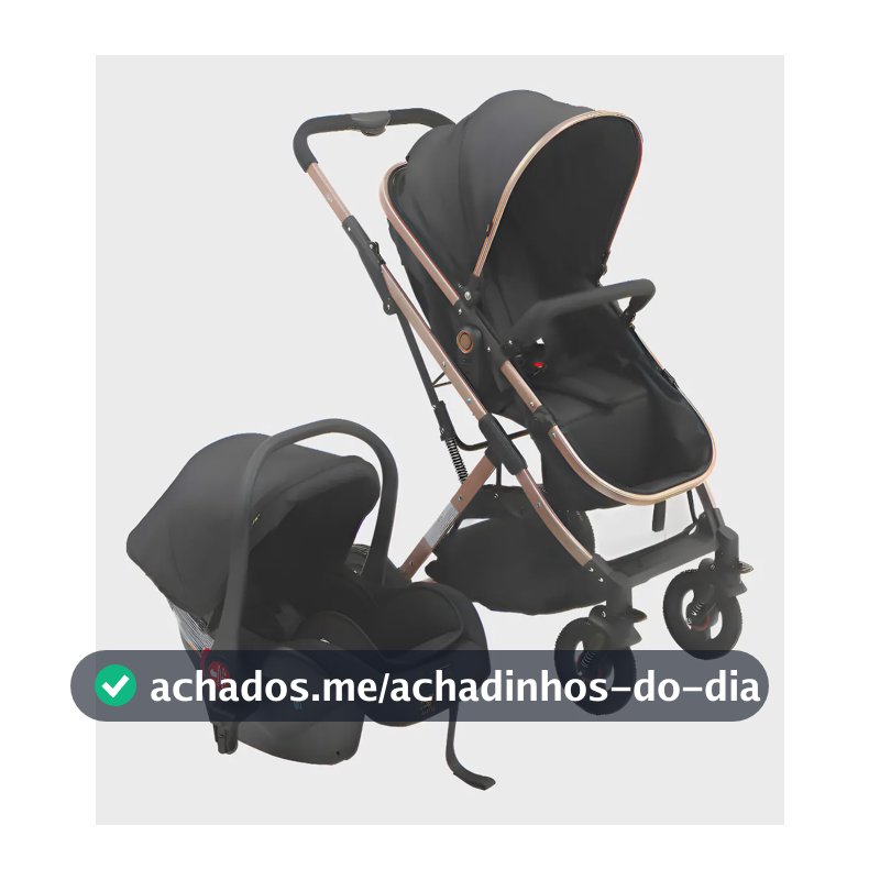 Carrinho C/bebê Conforto Reversível Elysian Maxi Baby - Preto