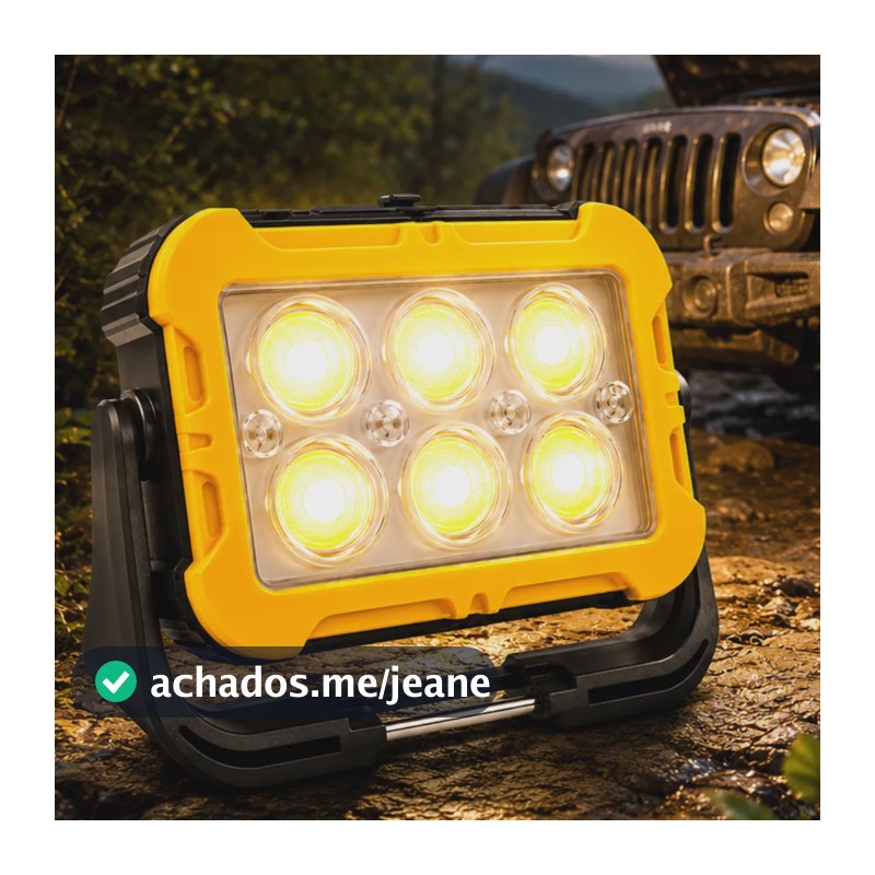 Lampião Solar Led Luz Barraca Trabalho Lanterna Recarregável Amarelo Usb
