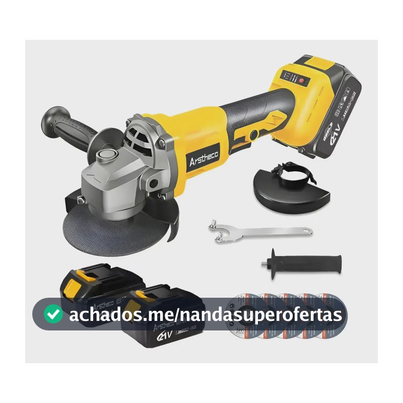Esmerilhadeira Lixadeira Angular 11000rpm-bateria De Lítio Amarelo 21v 50hz/60hz