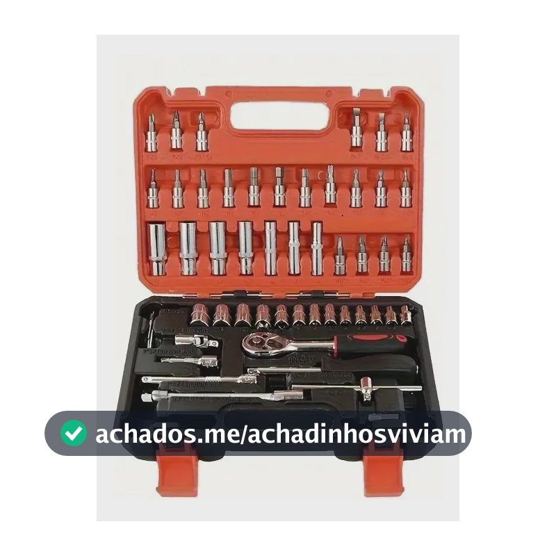 Jogo Soquetes 53 Peças Completo Bits Catraca Kit Ferramentas Prateado