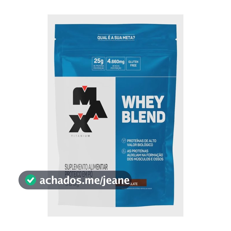 Whey Blend Refil 900g Max Titanium Sabor Chocolate