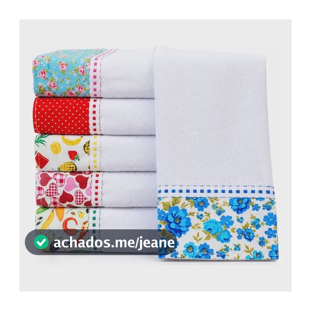 Kit 10 Peças Pano De Prato Branco Barrado Premium