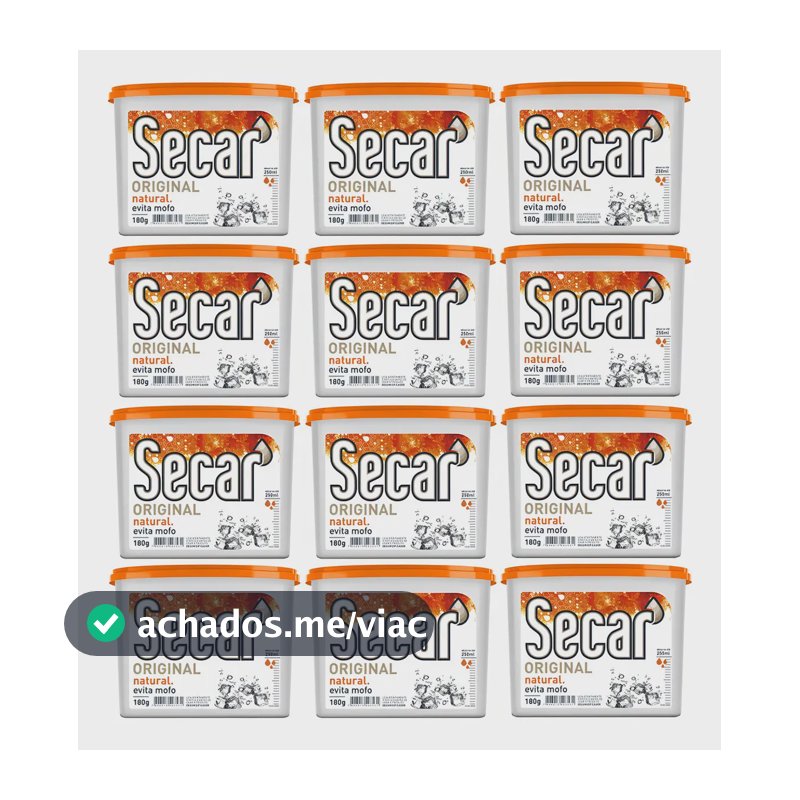 Kit C/ 12un Anti Mofo Secar 180g - Desumidificador Armário
