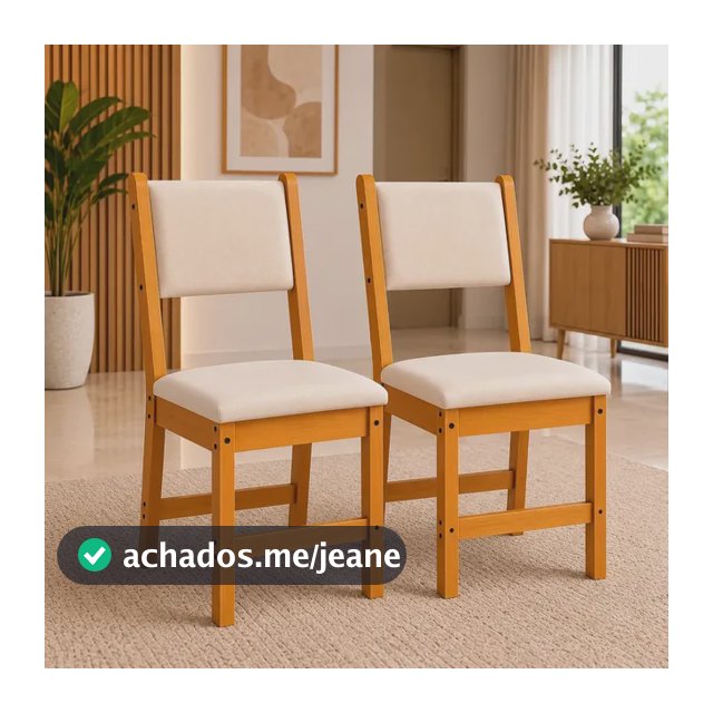 Kit 2 Cadeiras Estofadas Suede Sala De Jantar Cozinha Freijó Marfim Poliman Lugano