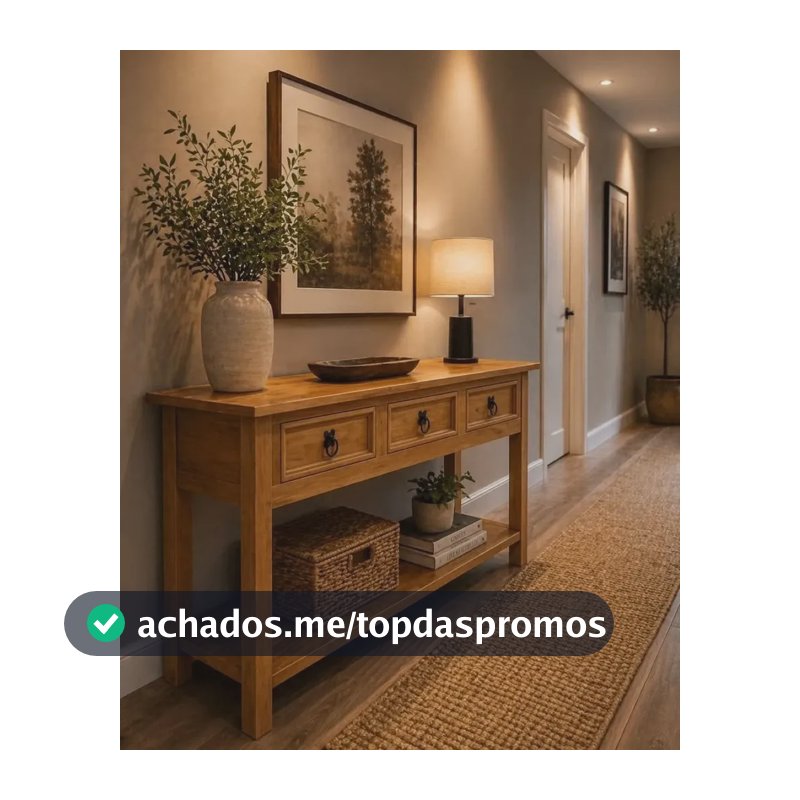 Aparador 03 Gavetas Verniz Amêndoa Verniz Amêndoa