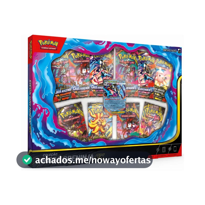 Box Pokémon TCG Mega Greninja EX Copag 61 Cartas Português