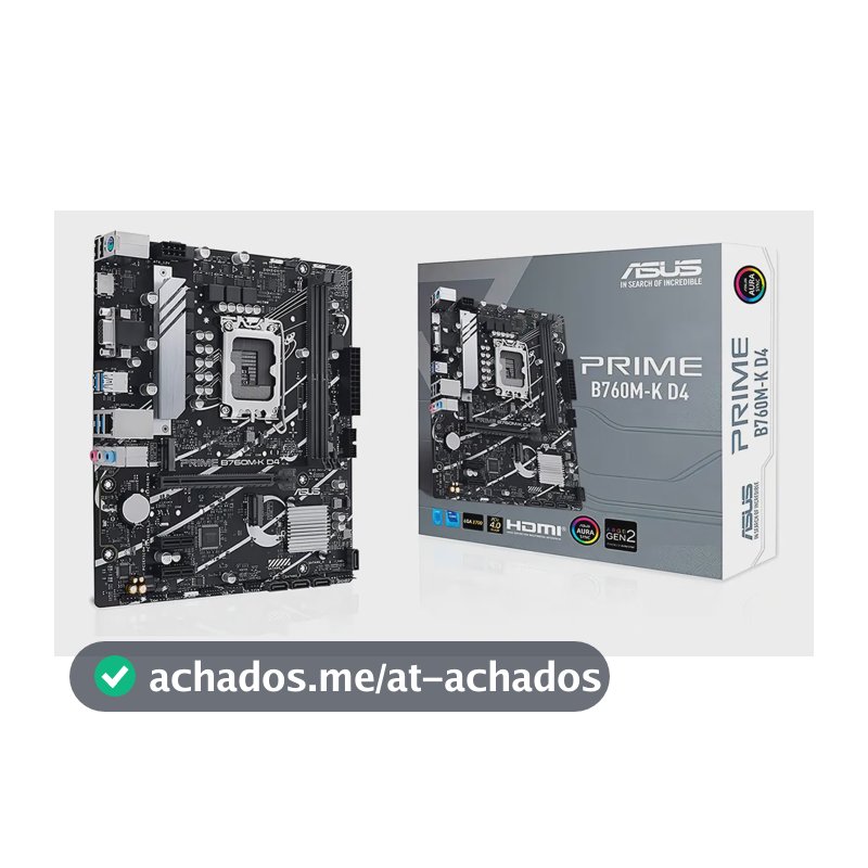 Placa-mãe Asus Prime B760m-k D4 Intel 1700 ie 4.0 Preto