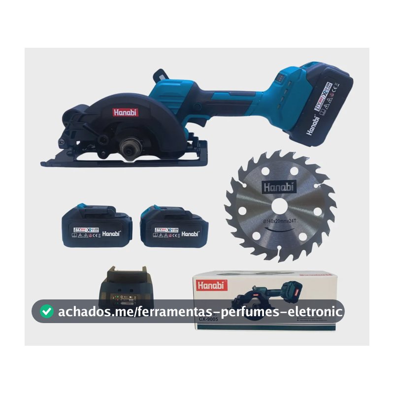 Serra Circular A Bateria Sem Escova Hanabi 2x Baterias 21v 127/220v