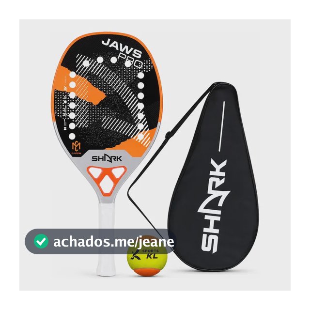 Raquete De Beach Tennis Shark Jaws Pro 22mm Cappelletti Laranja