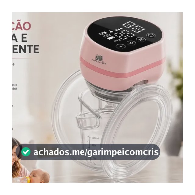 Bomba Tira Leite Materno Elétrica Portátil Extratora Amamentação Mãos Livres Sem BPA Coletor Sugador Bombinha Peito 3 Modos 9 Níveis de Sucção Recarregável Silenciosa Display Digital Fergusom