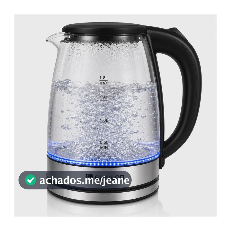 Chaleira eletrica vidro Epsilon Eps-2906 esquentar agua leite 1,8L jarra