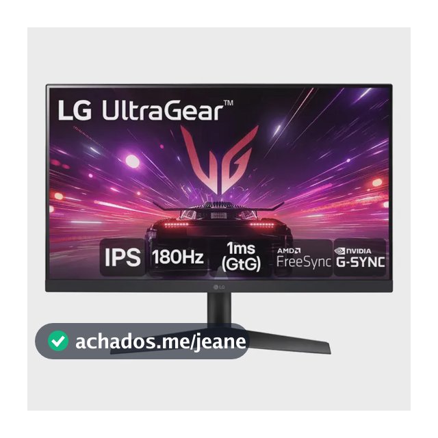 Monitor Gamer LG Ultragear 24ips Full Hd 180hz 1ms (gtg) Nvidia G-sync Amd Freesync Hdr10 Srgb 99% Hdmi Displayport, Preto- 24gs60f 127/220v