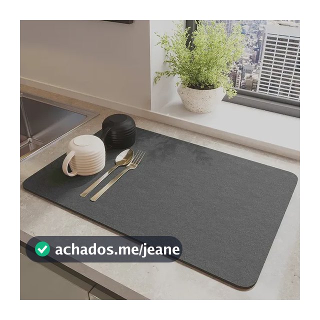 Tapete De Pia Mágico Escorredor De Louças Alta Absorção 40x50 Antiderrapante Para Cozinha Balcão Moderno Cinza Cinza-escuro