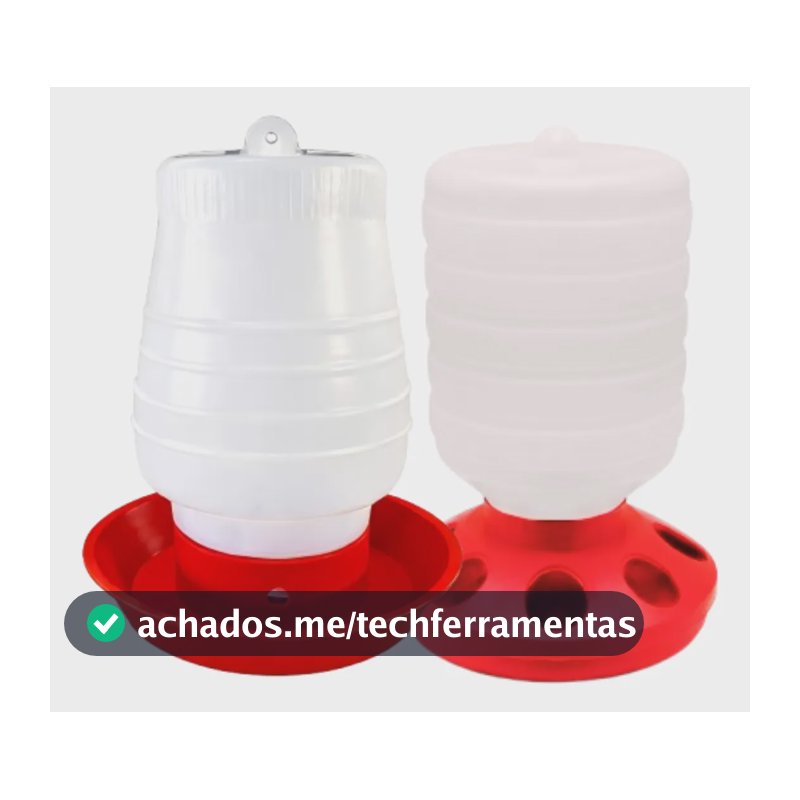 Kit Comedouro 1,5l Bebedouro 2l Para Aves Galinhas Pintinho 0 Branco