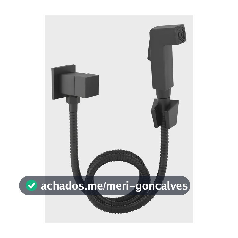 Ducha Higiênica Luxo Metal Preto Fosco Quadrada Mangueira 1.2m