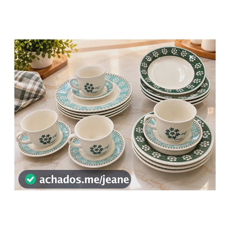 Aparelho De Jantar E Chá 20 Peças Donna Bosque Biona Oxford