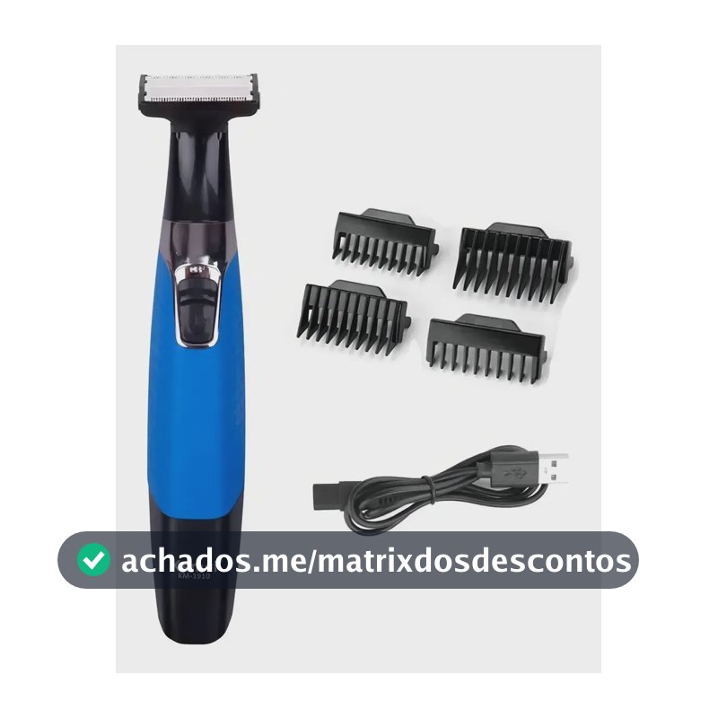 Kemei Barbeador Eletrico 1910 Removedor Pelos Intimo Mas Fem Azul