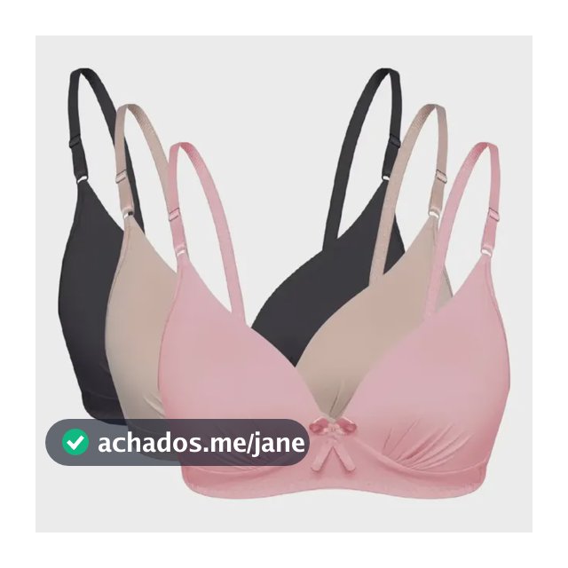 Kit Com 3 Sutiãs Bojo Soft - Sem Aro - Não Amassa