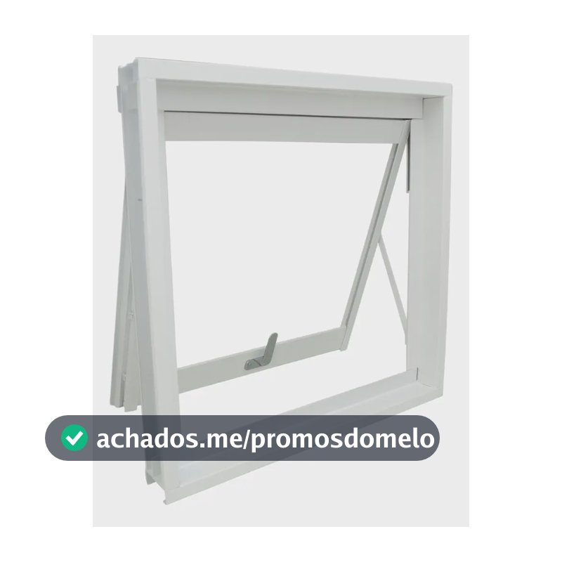 Janela Basculante Vitro Aço 50x50cm Quadrada Espaco Abda Branco