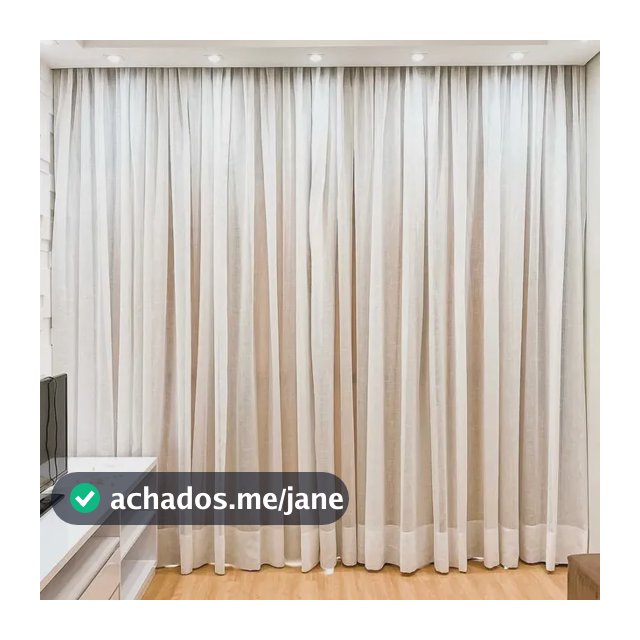 Cortina De Linho Palha Off White 4,00x2,80 Trilho Suiço Maxi Palha Off White Bege