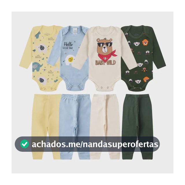 Kit 8 Peças Enxoval Bebe Menino/menina Body Calça Algodão