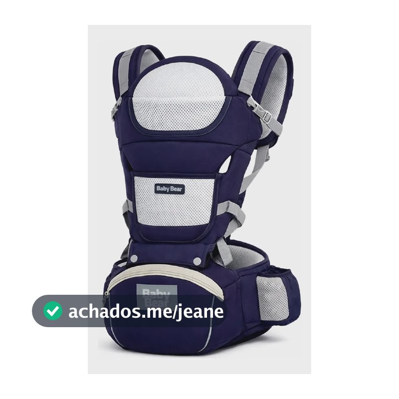 Canguru Ergonômico Baby Bear 12 Posições Azul Marinho Premium 4 em 1