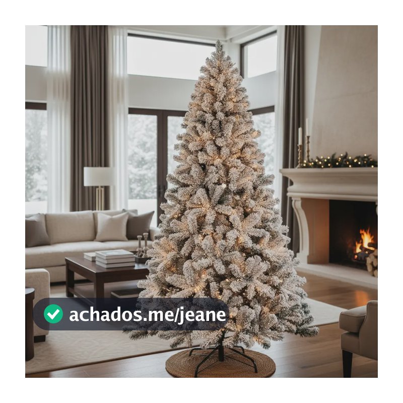 Árvore Natal 210m Pinheiro Nevada Luxo 800galhos Cheia Nevada
