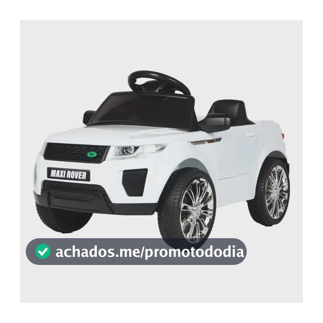 Mini Carro Elétrico Infantil Marcha Frente/Ré 6V Controle Remoto Bluetooth Maxi Rover Maxi Toys - BRANCO