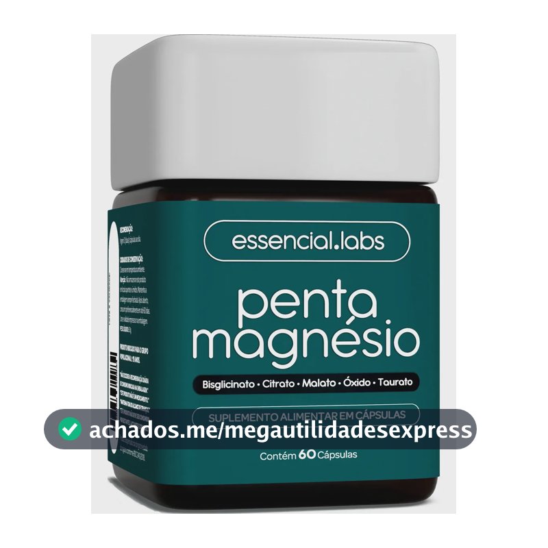 PENTA MAGNÉSIO - Bisglicinato + Dimalato + Citrato + Taurato + Óxido de Magnésio - A Combinação Perfeita com Máxima Pureza e Biodisponibilidade - 60 Cápsulas