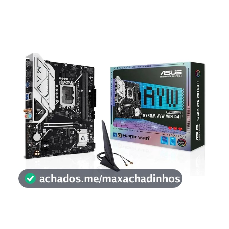 Placa Mãe Asus B760m-ayw Wifi D4 Ii Intel Lga 1700 Matx Ddr4 Preto