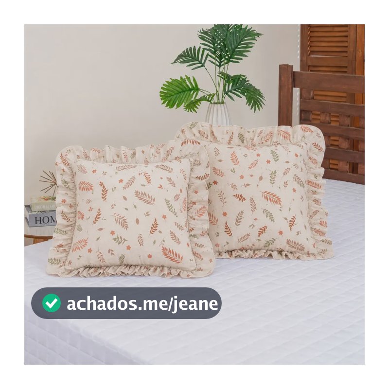 2 Capas (1 Par) De Almofada 45x45 Xadrez De Algodão Ramo