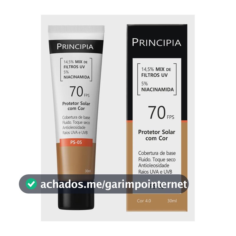 PRINCIPIA, Protetor Solar Facial FPS70 PS-05 Cor 4.0 c/ 30ml