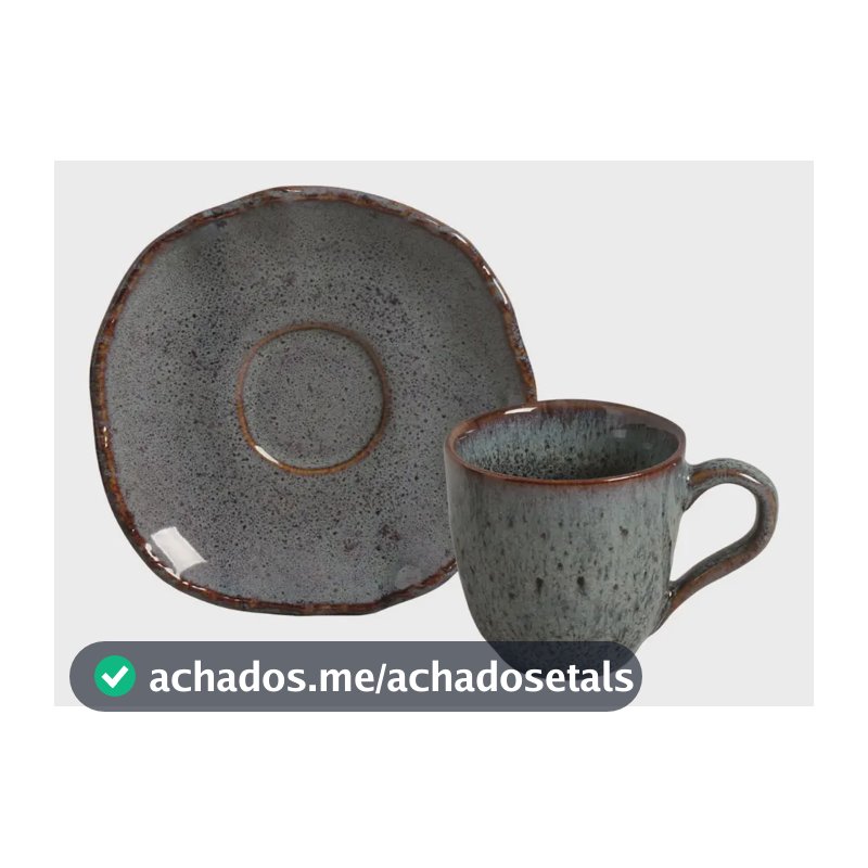 Jogo C/ 6 Xícaras De Café C/ 6 Pires Bio Basalto 120ml